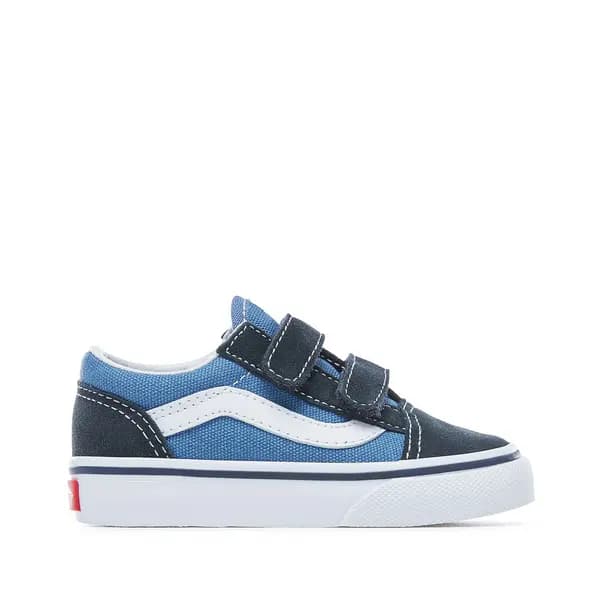 Image of Kids TD Old Skool V Suede/Canvas Touch 'n' Close Trainers