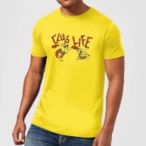 Image of The Flintstones Club Life Mens T-Shirt - Yellow - L - Yellow