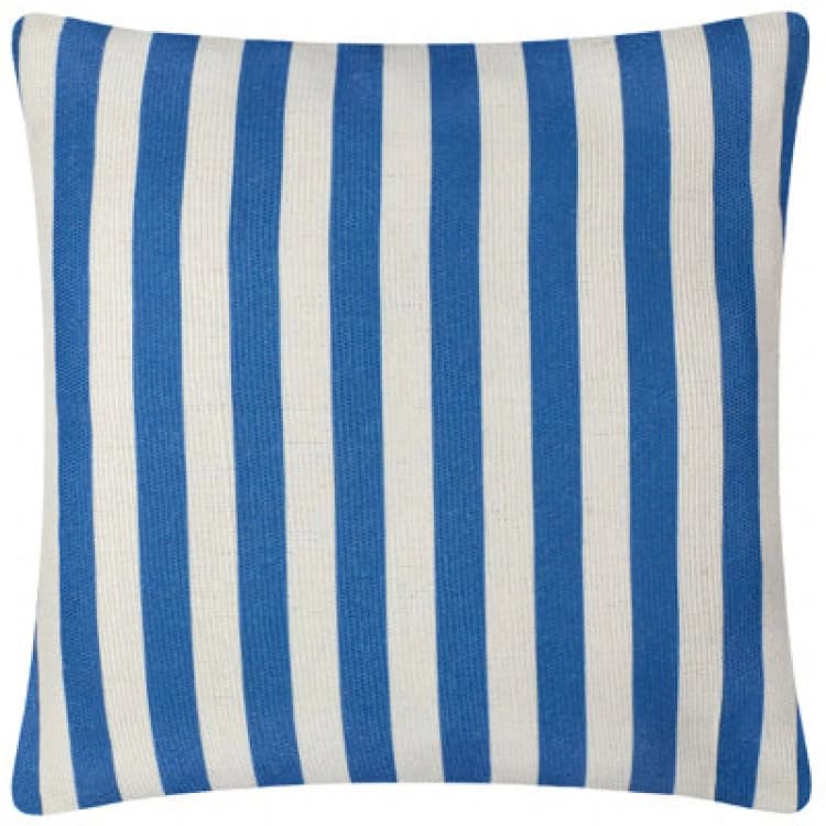 Image of Furn. Deck Stripe Woven Filled Outdoor Cushion White/Blue 59 X 59Cm, White 5.03E+12