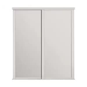 Image of Shaker Sliding Doors and track W2136 White Frame Mirror