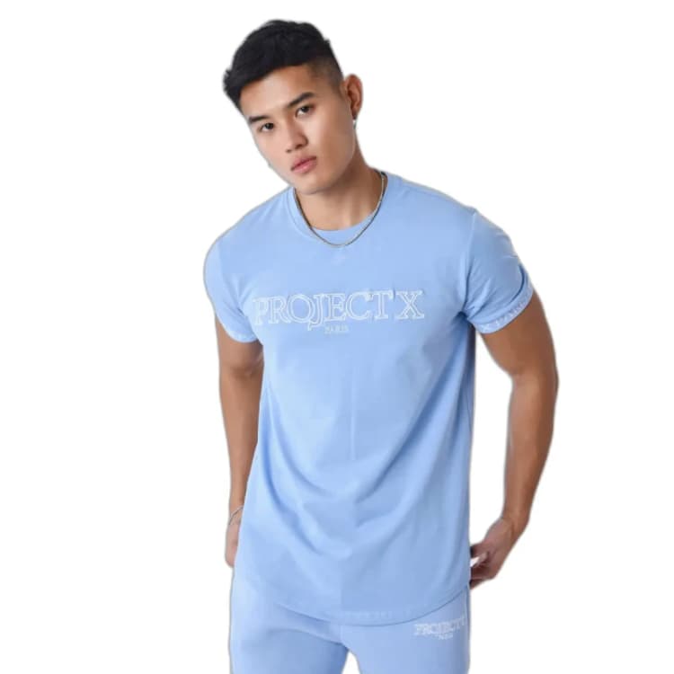 Image of Project X Paris Contour embroidery T-Shirt Project X Paris Violet Male XS