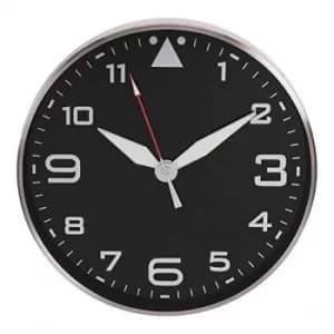 Image of Hometime Metal Wall Clock with Black Dial and Luminous Hands