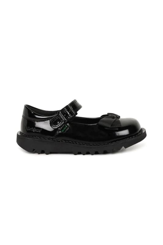 Image of Kickers Black kick mary jane bow Girls Toddler shoes Black UK 12 (EU 30)