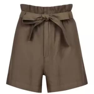 Image of Firetrap High Waisted Paper Bag Shorts - Green