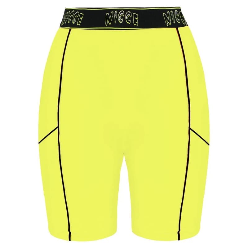 Image of Nicce Carbon Cycling Shorts Womens - Yellow Yellow 12