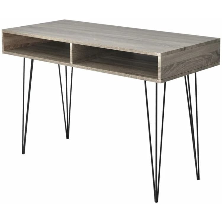 Image of vidaXL Desk Writing Table WorkStation Computer Home with 2 Compartments Grey