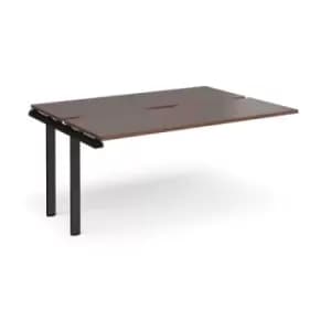 Image of Bench Desk Add On Rectangular Desk 1600mm With Sliding Tops Walnut Tops With Black Frames 1200mm Depth Adapt