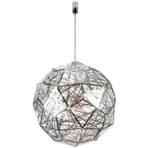 Image of Linea Verdace Polyhedron Spherical Pendant Ceiling Light Chrome