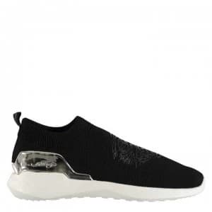 Image of Ed Hardy Striped Sock Trainer - Black/Gold