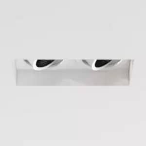 Image of Trimless Square Twin Adjustable 2 Light Downlight Matt White, GU10