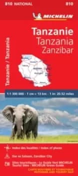 Image of Tanzania & Zanzibar - Michelin National Map 810 : Map