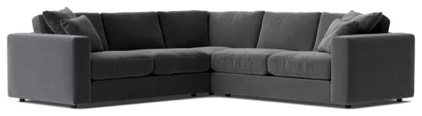 Image of Swoon Althaea Velvet 5 Seater Corner Sofa - Granite Grey