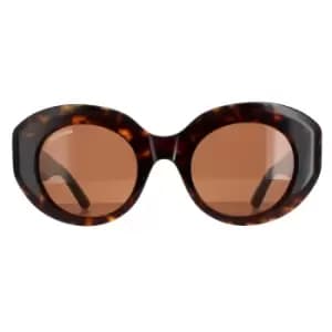 Image of Balenciaga Oval Havana Brown BB0235S