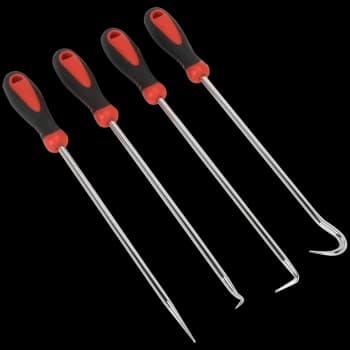 Image of Sealey 4 Piece Long Reach Hook and Pick Set
