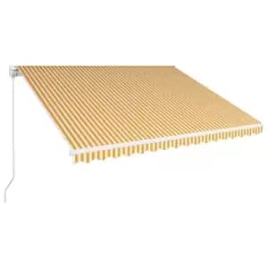 Image of Vidaxl Manual Retractable Awning 400X300 Cm Yellow And White