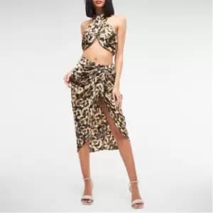 Image of Missguided Floral Print Ruched Mini Skirt - Green