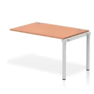 Image of Impulse Bench Single Row Ext Kit 1200 Silver Frame Office Bench Desk Beech