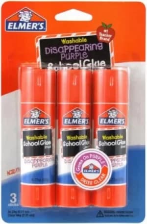 Image of Elmers Disappearing Purple Glue Sticks (Pack 3) 2136613