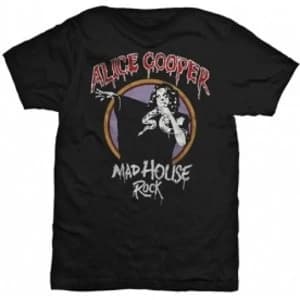 Image of Alice Cooper Mad House Rock Mens Black T-Shirt: Large
