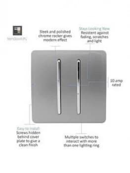 Image of Trendiswitch 2G 2W 10A Light Switch Light Grey