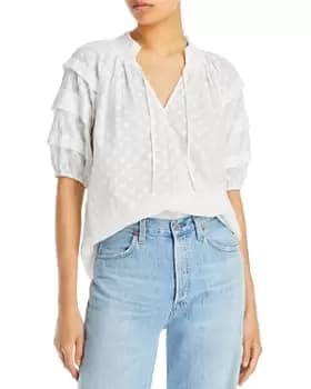 Image of Rails Paris Floral Embroidered Blouse