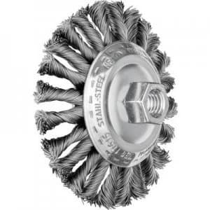 Image of PFERD HORSE COMBITWIST conical brush, plait 115 x 26mm wire thickness 0.5 Mm with thread M14 43315011