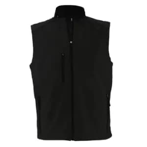 Image of SOLS Mens Rallye Soft Shell Bodywarmer Jacket (XXL) (Black)