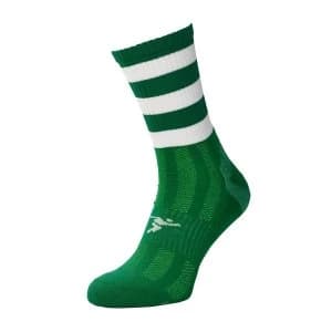 Image of Precision Pro Hooped GAA Mid Socks Junior Green/White - UK Size J12-2