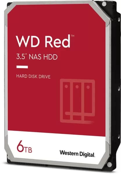 Image of Western Digital Red 6TB SATA III 3.5" Hard Drive - 5400RPM, 256MB Cache