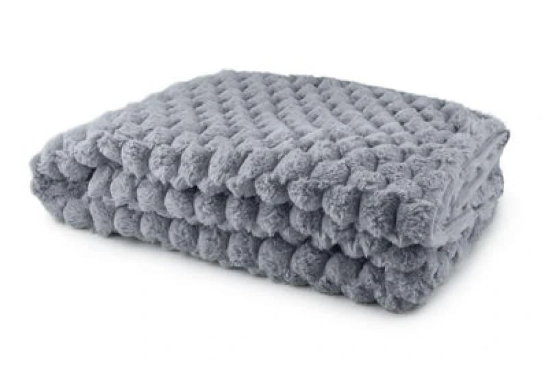 Image of Emma Barclay Lush Faux Rabbit Fur Throw Charcoal