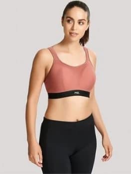 Image of Panache Sport Non Wired Sports Bra, Pink/Black, Size 28G, Women