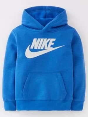 Image of Nike Metallic Hbr Po Hoodie, Blue, Size 6-7 Years, Women