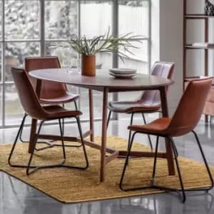 Image of Hinton Oval Walnut Dining Table Dark Wood (Brown)