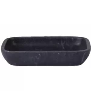 Image of Octavia Freestanding Soap Dish, Grey Marble - Grey Marble