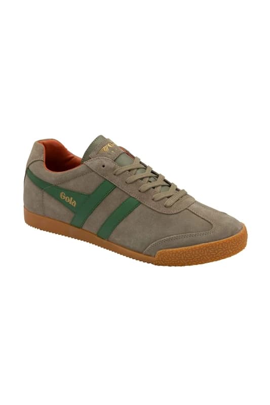 Image of Gola 'Harrier' Suede Lace-Up Trainers Grey