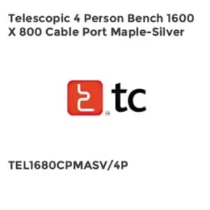 Image of TC Group Telescopic 4 Person Bench 1600 x 800 Cable Port Maple-Silver