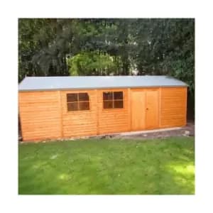 Image of Shiplap Mammoth Loglap 12' x 30' Shed Double Door with Two Opening Window