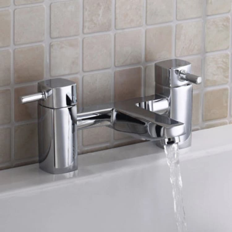 Image of Nes Home Modern Chrome Bridge Deck Mounted Bath Filler Tap