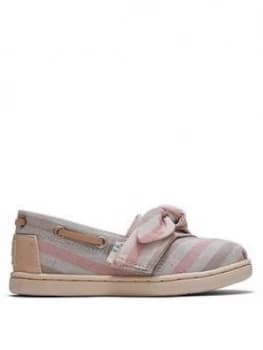 Image of Toms Toddler Girls Alpargata Striped Canvas Shoe - Multi, Size 10 Younger