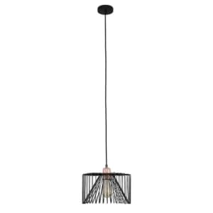 Image of Casco Copper Pendant with Black Amadeus Shade
