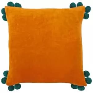 Image of Hoola Pom-Pom Cushion Orange/Teal