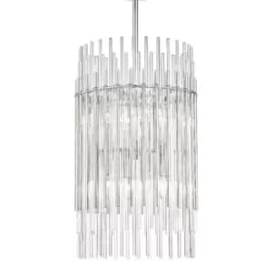 Image of Wallis 8 Light Pendant Polished Nickel, Glass