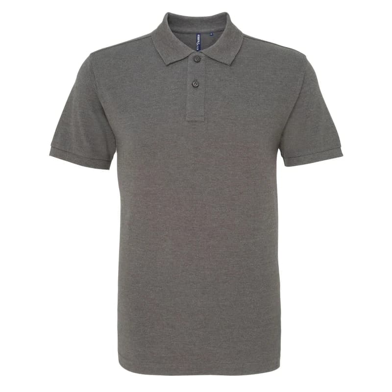 Image of Asquith & Fox Mens Plain Short Sleeve Polo Shirt in Charcoal Size: Small Charcoal Male S