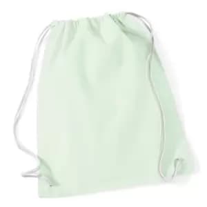 Image of Westford Mill Cotton Gymsac Bag - 12 Litres (Pack of 2) (One Size) (Pastel Mint/White)