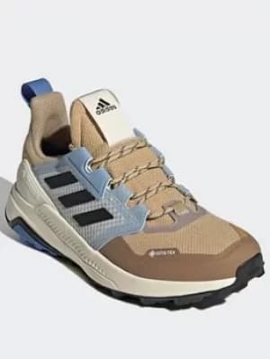Image of adidas Terrex Trailmaker Gore-tex Hiking Shoes, Beige/Black/Blue, Size 4.5, Women