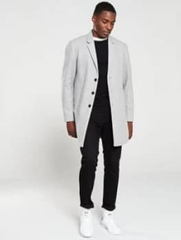 Image of Jack & Jones Premium Moulder Wool Coat - Light Grey, Light Grey, Size 2XL, Men