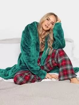 Image of Long Tall Sally Honeycomb Hooded Maxi Robe, Green, Size 14-16, Women
