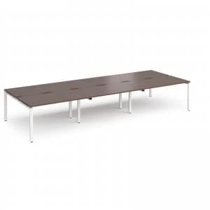 Image of Adapt II Triple Back to Back Desk s 4200mm x 1600mm - White Frame waln