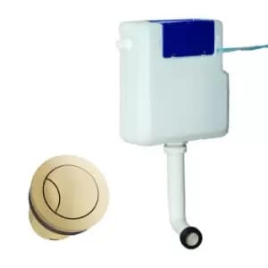 Image of Arissa Brushed Brass Pneumatic Push Button and Cistern