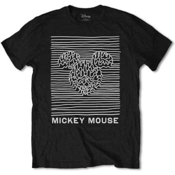 Image of Disney - Mickey Mouse Unknown Pleasures Unisex Small T-Shirt - Black
